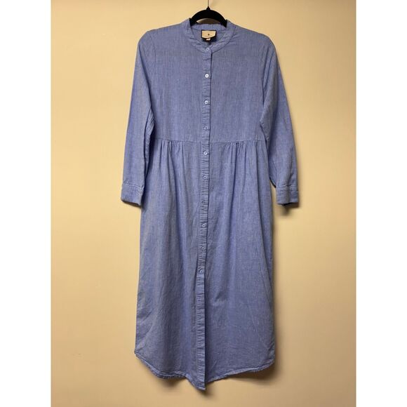 TUCKERNUCK Chambray Linen Lydell Maxi Dress, Sz XS - Picture 2 of 12